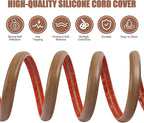 Floor Cord Cover Cable Cavity Self Adhesive Cord Hider Floor 3.3FT Floor Cable Management Power Cord Protector Floor Electric Cord Covers for Offices, Gym, Exhibitions (Misty Brown Wood, 1.18" x 3.3')