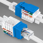 Everest 45° Angled RJ45 Cat6 Keystone Jacks 50-Pack in Blue - Slim Profile Female RJ45 Connectors - Cat 6 Keystone Jack - Compatible with 45° Angled Speed Termination Tool - 45Term (B0BL3GS7ZY)