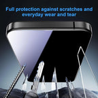 OneFish Screen Protector for iPhone 15Plus/16Plus Privacy, 4-Way 360° Anti-Spy Tempered Glass, 9H Hardness, HD Clear Anti-Fingerprint 3D Curved Edges, Case-Friendly & Easy Installation [2 Pack]