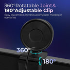 4K Webcam for PC with Microphone & Light & Privacy Cover, Web Camera for Desktop Computer/Laptop/Monitor/Mac, USB Streaming Camera for Zoom/Skype/Teams/Video Calling/Studying and Conference