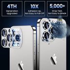 Uyiton for iPhone 13 Pro/iPhone 13 Pro Max Camera Lens Protector, [Strong Adsorption] [Drop Protection] Metal Ring Tempered Glass Rear Camera Screen Cover - Silver