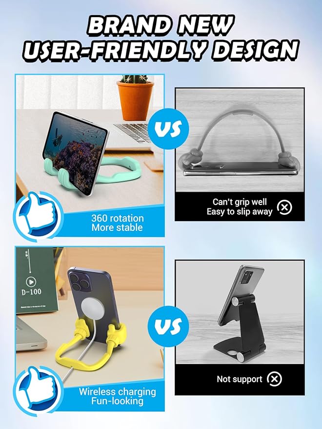 Christmas Stocking Stuffers for Men Women: Teens Girls Boys Gifts for Kids Thumbs Up Lazy Cell Phone Stand Holder for Desk Funny Gift for Dad Mom Wife Husband Adults Teenage Cool Gadget Trendy Stuff