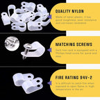 Swpeet 120 Pack White 3/8 Inch Nylon Plastic R-Type Cable Clips Clamp Kit, Nylon Screw Mounting Cord Fastener Clips with 120 Pack Screws for Wire Management (3/8 Inch, White)