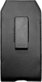 Leather Cellphone Holster for iPhone 11 Pro Max, XS Max, 8/7 Plus, Vision Plus, Nokia C210, Galaxy A53, S23+, TCL 30Z - Vertical Case Waist Carrying Pouch with Belt Clip/Loops, Black