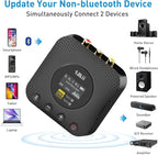 1Mii B06HD+ Hi-Res Bluetooth 5.1 Music Receiver for Home Stereo w/LDAC, Hi-Fi Bluetooth Adapter w/Audiophile DAC aptX HD Volume Control OLED Display, Wireless Audio Adapter for AV Receiver/Amplifier
