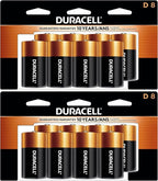 Duracell - CopperTop D Alkaline Batteries with recloseable Package - Long Lasting, All-Purpose D Battery for Household and Business - 8 Count (Pack of 2)