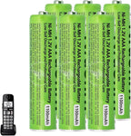 6 Pack NI-MH AAA Rechargeable Battery for Panasonic, 1.2V 1100mah AAA Rechargeable Batteries for Panasonic Cordless Phones Handset, Remote Controls, Electronics