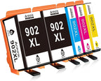 902XL 5 Combo Pack Ink Cartridge Compatible for HP 902 HP902 XL (2 Black CMY) Work with OfficeJet Pro 6978 6968 6970 6975 6960 6979 OfficeJet 6958 6962 6950 6954 6951 6956 6961 6963 6964 Printers