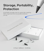 Replacement Pencil Tips for Apple Pencil Pro, Pen Tips for Apple Pencil 2nd Gen/1st Gen/USB-C, Wear-Resisting Pencil Nibs with Storage Box, Pen Nibs Set Compatible with Apple Pen (6 Pack, Black/White)