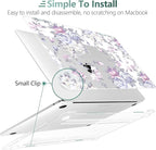 TWOLSKOO Compatible with MacBook Pro 13 inch Case 2023-2016 A2338 M2/M1 A2251 A2289 A2159 A1989 A1706, Plastic Hard Shell Cover & Keyboard Skin & Screen Protector, Purple Peony