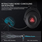 EKSA USB Gaming Headset for PC - Computer Headset with Detachable Noise Cancelling Mic, Surround‑Tuned Audio, 50MM Driver - Headphones with Microphone for PS4/PS5, Xbox One, Laptop, Office (Wireless)