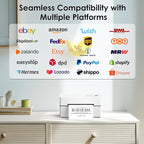 Bluetooth Thermal Shipping Label Printer, 4x6 Portable Thermal Address Label Printer for Small Business, Compatible with iPhone,Android,Windows,Mac,Chromebook –Works with Ebay Shopify USPS&More
