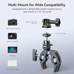 SMALLRIG Camera Mount Clamp, Gopro Motorcycle and Bike Handlebar Mount Kit, Super Clamp for DSLR, Action Camera, Gopro, Insta360, LED Light, Monitor, Max Load 3.5KG