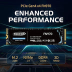 FN970 2TB M.2 2280 PCIe Gen4 x4 NVMe 1.4 Internal Solid State Drive with Heatsink - Speeds up to 7,400MB/s, Configure DRAM Cache, Compatible PS5 Internal SSD