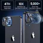 Uyiton for iPhone 15/iPhone 15 Plus Camera Lens Protector, [Not Easy to Break][Strong Adsorption][Case-Friendly] Metal Tempered Glass Rear Camera Screen Cover - Black
