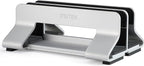 Aluminum Dual Vertical Laptop Stand Dock Holder, Supports 2 Devices, Adjustable Slot Width 15-36mm, Space-Saving Upright Storage for MacBook and Laptops