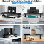 Computer Monitor Stand Riser for Desk,4.5-6.3 Inches Freely Height Adjustable with Cellphone Holder,Multi-Purpose Desktop Organizer Monitor Stands Riser for Computer,Laptop,Printer,TV (BLack)