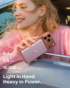 TORRAS MiniMag Power Bank,Ultra-Slim 10,000mAh Magnetic Wireless Portable Charger, 22.5W Fast Charging iPhone Air Magnetic Battery Pack Designed for iPhone 17 Pro Max/17 Pro/Air/16/15/14/13/12, Pink