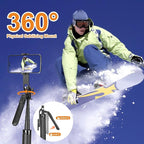70inch Selfie Stick Phone Tripod with Rechargeable Remote,Portable Extendable 3 in 1 Cell Phone Tripod Stand for Video Recording,Travel Selfie Stick for iPhone and Android