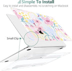 TWOLSKOO Compatible with M4 MacBook Air 15 inch Case 2025-2023 Released Model M4 A3241 M3 A3114 M2 A2941, Plastic Hard Shell & Screen Protector & Keyboard Cover & Type C Adapter, Floral Spring