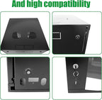 9U Server Cabinet Wall Mount Rack Enclosure with Caster Wheels 2 Server Fans Locking Glass Door Removable Side Panels 19" Network Cabinet 15-18.5" Installation Depth Heavy-Duty Frame(23INCH, 9U)