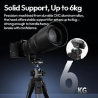 Ulanzi T100 Ball Head, Tripod Ball Head Mount 1/4 & 3/8 inch with Uka Quick Release Plate & Cold Shoe, 360° Rotating Panoramic Ball Head for DSLR Camera,Tripod,Monopod,Slider,Camcorder, 13lbs/6kg Load