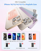 SUPERONE Magnetic Suction Phone Mount for MagSafe Case, Silicone Octo Cup Buddy Sticky Phone Grip Holder for iPhone 16/15/14/13/12 Series, Removable Hands-Free Selfie/Video for TikTok & Instagram-Pink