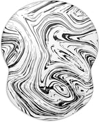 ITNRSIIET Ergonomic Mouse Pad with Gel Wrist Support Small Wrist Rest Smooth Surface Non-Slip PU Base Comfortable Office Supplies Pain Relief, 8.7 x 7.2 inches, Black and White Texture