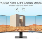 KOORUI Monitor 27 Inch 1080p PC Monitor 3000:1 Contrast Ratio with HDMI VGA for Office and Home, 99% SRGB, Frameless, Eye Care, Tilt Adjustment, VESA Mountable, Black