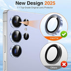 YWXTW [2025 Original Like for Samsung Galaxy S25 Ultra Camera Lens Protector, [Ultra-Thin & 6X Stronger] S25 Ultra Camera Lens Cover, 9H Tempered Glass Upgraded Metal Edging(Titanium Blue)