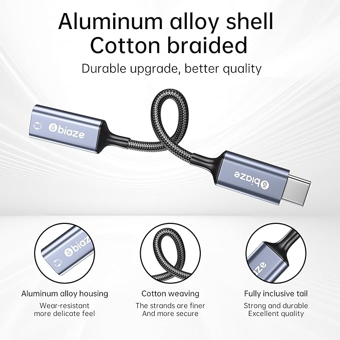 USB C to Lightning Audio Adapter, USB Type C Male to Lightning Female Headphone Converter, Compatible with iPhone 16/15 Full Series, iPad Pro, iPad Air 6/5/4, MacBook