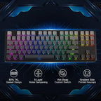 Redragon K707 PRO GB 80% Gasket RGB Gaming Keyboard, 3-Modes Wireless TKL Mechanical Keyboard w/Hot-Swap South-Facing LEDs Socket, PBT Gradient Keycaps & 5-Layer Noise Dampening, Custom Linear Switch