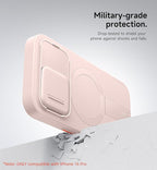 SURITCH for iPhone 16 Pro Case with Slide Camera Cover and Adjustable Kickstand, Compatible with MagSafe Protective Cover 6.3 Inch,Pink (ONLY Compatible with iPhone 16 Pro)