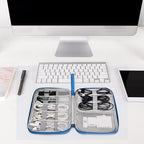 SELLYFELLY Travel Electronics Organizer Portable Cable Organizer Bag for Storage Electronic Accessories Case for Cord,Phone,Charger,Flash Drive (Sky Blue)