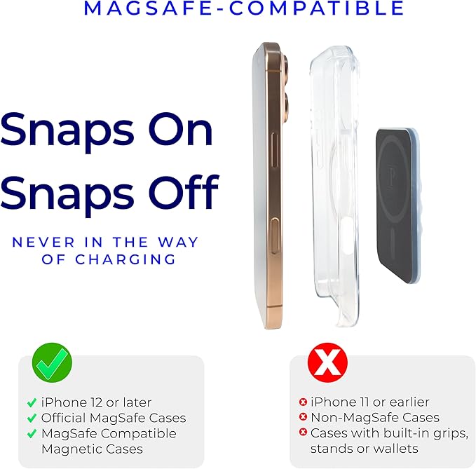 The Clingy Thingy Magnetic Sticky Phone Grip - Removable iPhone Suction Grip for Hands-Free FaceTime - Workouts, Influencers & Content Creator Essentials, Compatible with iPhone 12-16 (White/Green)