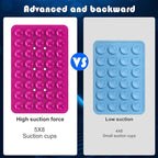 Silicone Double Sided Suction Phone Case Mount, Detachable Hands Free & Strong Grip Holder for Selfies & Videos, Compatible iPhone Android (Rose Red, 1Pack)