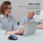 TECKNET Wireless Mouse (2.4G & BT5.0/3.0) Silent 4800 DPI Computer USB A & Bluetooth Mouse 6 Buttons, Wide Compatibility - Blue