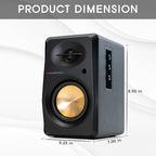 Prosonic BT30(2023 Version) Active Powered Bluetooth Bookshelf Speakers, Studio Monitor, Home Theater, Turntable with Optical Input, Coaxial Input, 2X RCA Aux Line Input, 80 Watts, (Black)