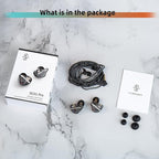 CCZ DC01 Pro Gaming Earbuds, Professional iems for Gaming, Super Bass in Ear Monitor Headphones Wired Earphones with 1DD, Patent Ear fins, Ear tips, for School Student Laptop Podcaster (Cyan with mic)