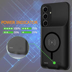 Battery Case for Galaxy S25, [10000mAh] Slim Portable Protective Fast Charging Case Backup Power Bank Battery Case Compatible with Galaxy S25-6.2 inch-Black