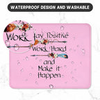 ITNRSIIET Mouse Pad with Stitched Edge Premium Textured Smooth Precise Operation Waterproof Washable Non-Slip Rubber Base Desktop Protection Mat, 10.2×8.3×0.12 inches, Inspirational Quote Pink