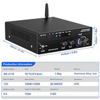 Facmogu AK-3116 HiFi Digital Amplifier, Bluetooth 5.3 200W Dual TPA3116 2 Channel 2x100W Class D Stereo Receiver w/RCA, USB, Optical, FM, Mini Amp Audio System for Home, Outdoor, w/ 24V Power Supply