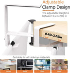 Under Desk Cable Management Tray - 36" Cord Organizer for Desk No Drill, Fabric Under Table Wire Organizer with 16X Cable Ties Hide for Office/Home, Cord Hider Fits Adapters & Sockets, White