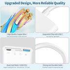 USB-C to SD Card Reader for iPhone iPad with USB OTG Camera Adapter, 4 in 1 Camera Connection Kit, iPhone Adapter with Fast Charging Port, for iPad,iPhone 16 15Pro Max, MacBook Pro/Air, Samsung