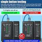 NOYAFA NF-468CS Network Cable Tester Telephone & Continuity Tester Ethernet Cable Mapper for RJ45/RJ11/RJ12/CAT5/CAT6/POE Test UTP/STP Network Test Tool (Black)