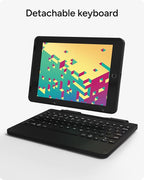 ZAGG Rugged Book Detachable Case and Magnetic-Hinged Keyboard for iPad Air, iPad Air 2, iPad 9.7, iPad 9.7 Pro - Multi-Device Bluetooth Pairing, Backlit Keyboard - USB-C to USB-C Cable Included, Black