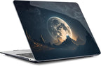 Batianda Case for M1 MacBook Air 13 Inch Model A2337 A2179 A1932 2021 2020 2019 Release,3D Painted Creative Series Design Hard Shell with Keyboard Cover & Screen Protector, Moon in Sky