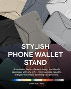MOFT Magnetic Wallet Stand Compatible with iPhone 16/15/14/13/12 Series, Angle Adjustment & Magsafe Compatible MOVAS Phone Stand,Taupe