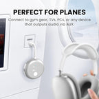 Avantree SoundJet R1 – Airplane Bluetooth Adapter for Headphones & AirPods, aptX Adaptive, Qualcomm Chipset, 20H Battery, Wireless Audio Transmitter for in-Flight Travel Essentials - Silver