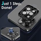 YWXTW Camera Lens Protector for iPhone 15 Pro/iPhone 15 Pro Max, [1 Step Installation Tray] Tempered Glass Screen Protector Metal Individual Camera Cover Accessories Case Friendly (Black Titanium)
